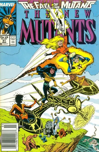 New Mutants, Vol. 1 #61 Newsstand Edition comic book cover, 1988