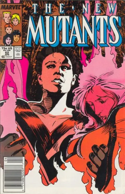 New Mutants, Vol. 1 #62 Newsstand Edition comic book cover, 1988