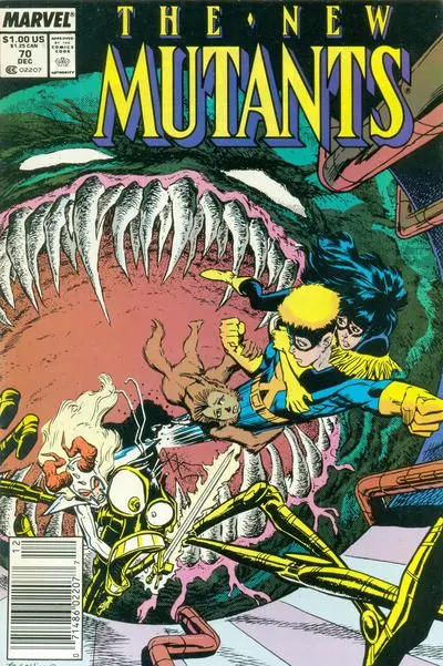 New Mutants, Vol. 1 #70 Newsstand Edition comic book cover, 1988