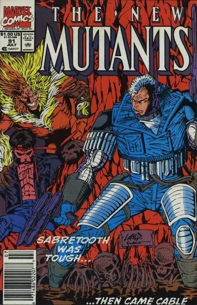 New Mutants, Vol. 1 #91 Newsstand Edition comic book cover, 1990