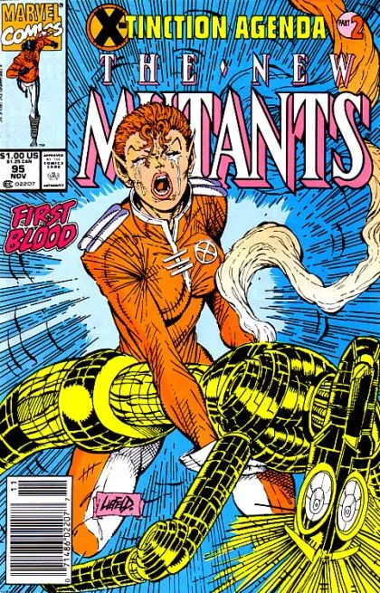 New Mutants, Vol. 1 #95 Newsstand Edition comic book cover, 1990