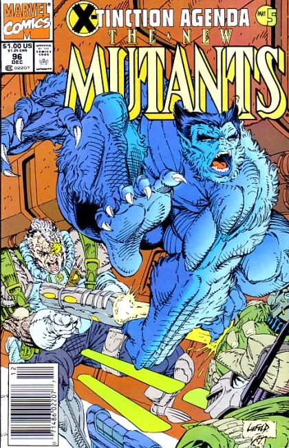 New Mutants, Vol. 1 #96 Newsstand Edition comic book cover, 1990