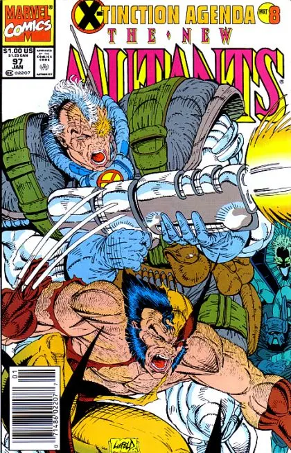 New Mutants, Vol. 1 #97 Newsstand Edition comic book cover, 1991