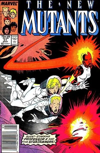 New Mutants, Vol. 1 #51 Newsstand Edition comic book cover, 1987