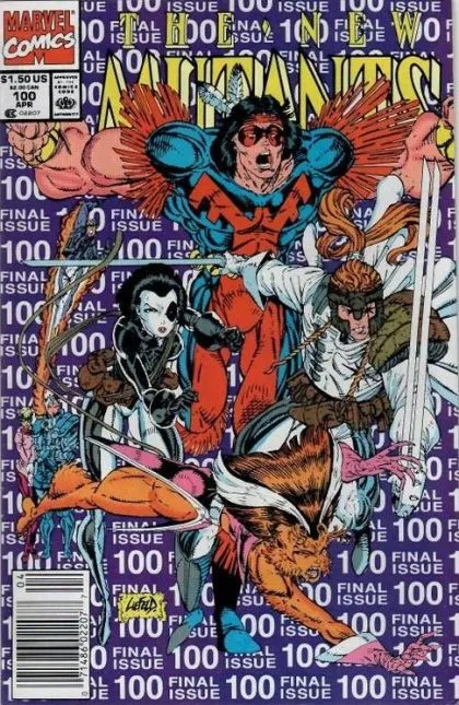 New Mutants, Vol. 1 #100 Newsstand Edition comic book cover, 1991