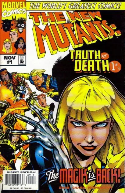 New Mutants: Truth or Death #1 Direct Edition comic book cover, 1997