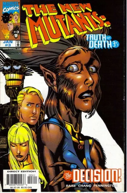 New Mutants: Truth or Death #3 Direct Edition comic book cover, 1998
