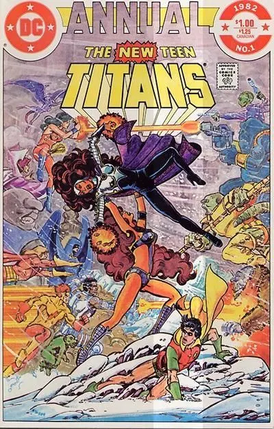 The New Teen Titans, Vol. 1 Annual #1 Direct Edition comic book cover, 1982