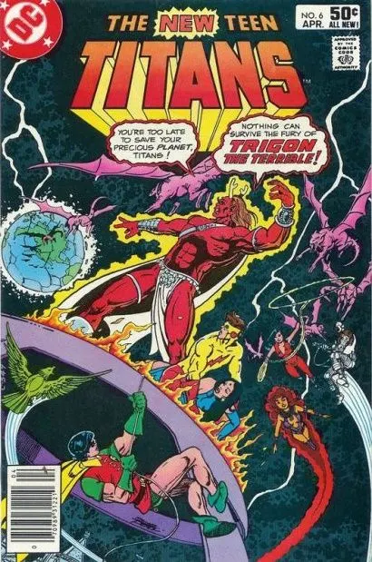 The New Teen Titans, Vol. 1 #6 Newsstand Edition comic book cover, 1981