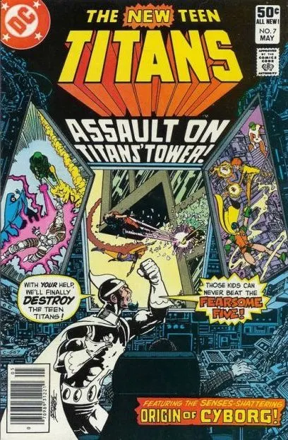 The New Teen Titans, Vol. 1 #7 Newsstand Edition comic book cover, 1981