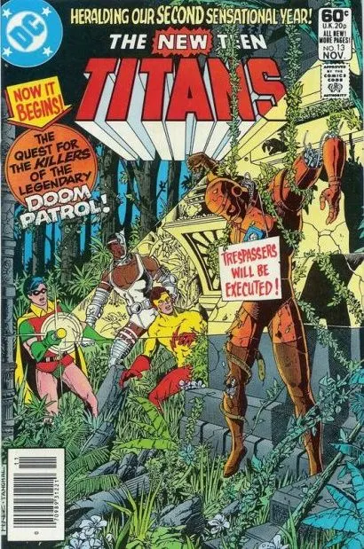 The New Teen Titans, Vol. 1 #13 Newsstand Edition comic book cover, 1981