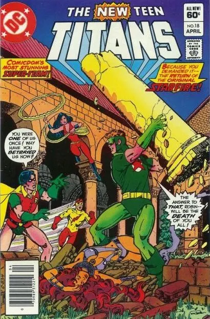 The New Teen Titans, Vol. 1 #18 Newsstand Edition comic book cover, 1982