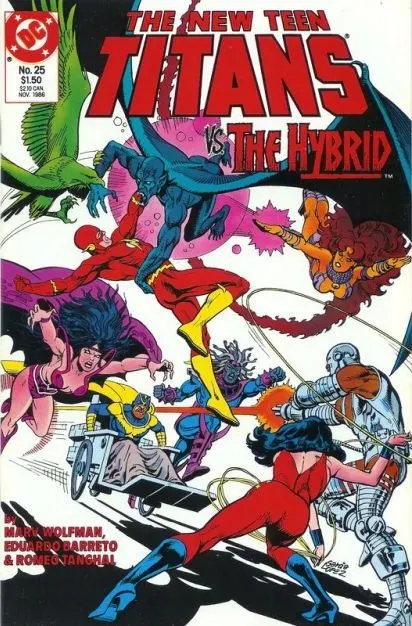 The New Teen Titans, Vol. 2 #25 comic book cover, 1986