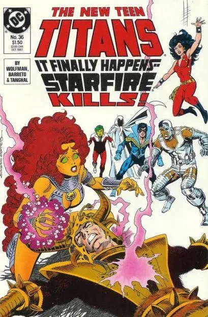 The New Teen Titans, Vol. 2 #36 comic book cover, 1987