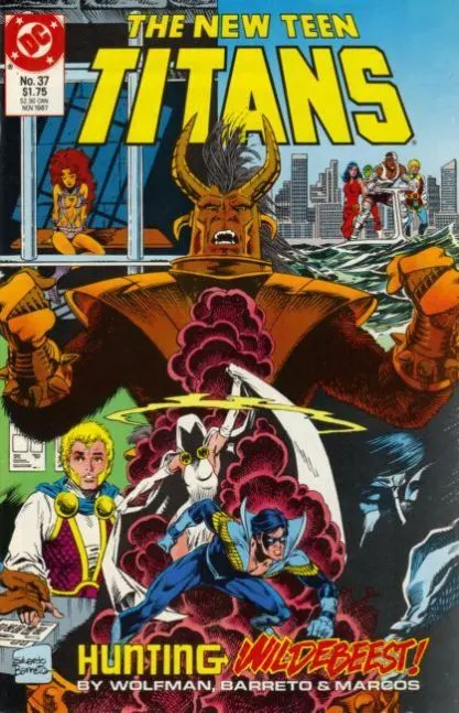 The New Teen Titans, Vol. 2 #37 comic book cover, 1987