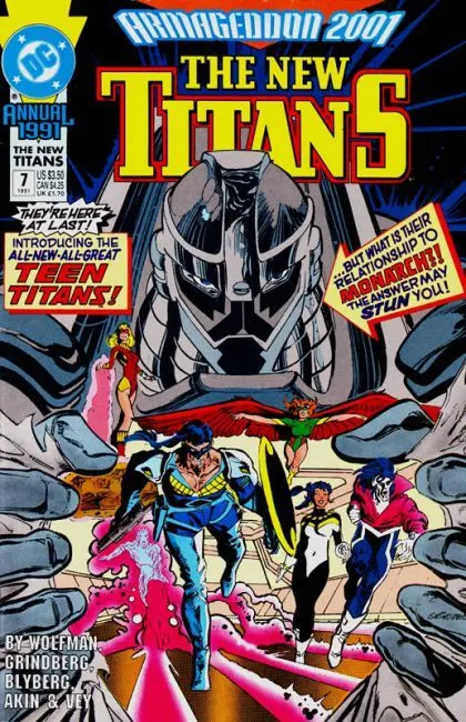 New Titans Annual #7 comic book cover, 1991