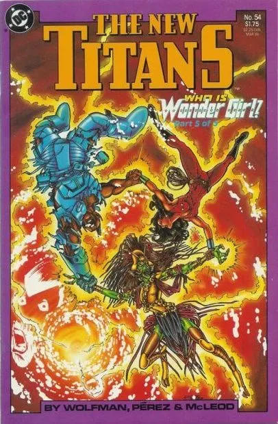 The New Titans #54 comic book cover, 1989