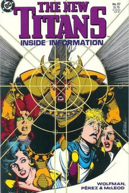 The New Titans #57 comic book cover, 1989