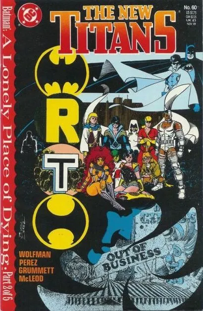 The New Titans #60 comic book cover, 1989