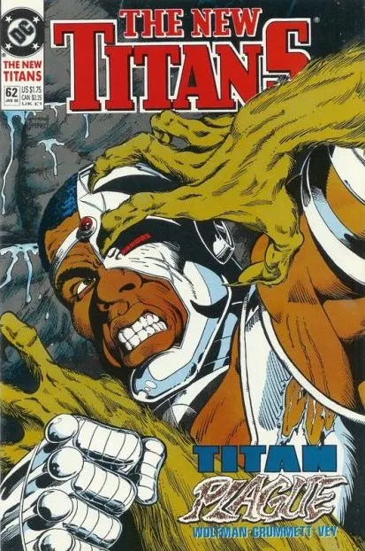 The New Titans #62 comic book cover, 1990