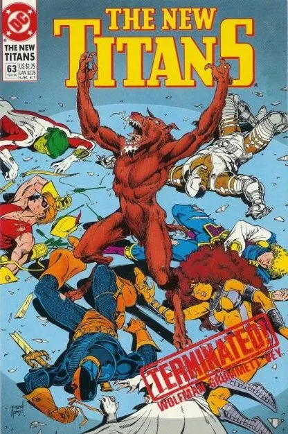 The New Titans #63 comic book cover, 1990