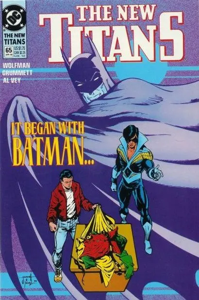 The New Titans #65 comic book cover, 1990