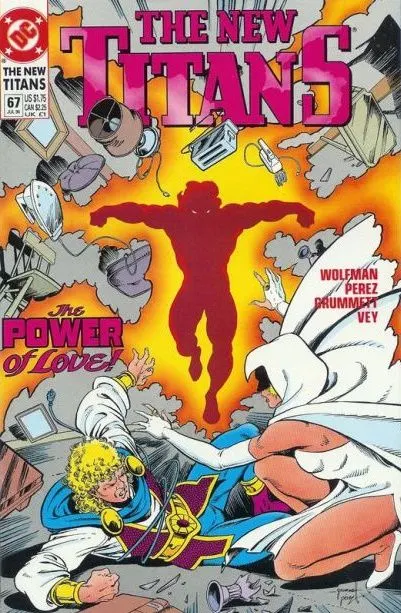 The New Titans #67 comic book cover, 1990
