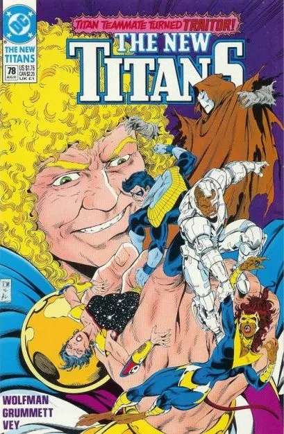 The New Titans #78 comic book cover, 1991