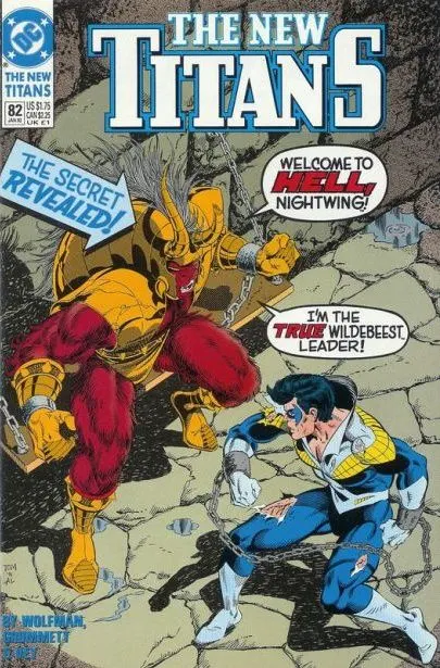 The New Titans #82 comic book cover, 1992