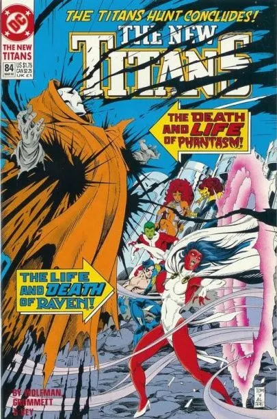 The New Titans #84 comic book cover, 1992