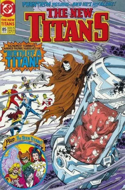 The New Titans #85 comic book cover, 1992