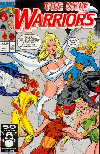The New Warriors, Vol. 1 #10 Direct Edition comic book cover, 1991