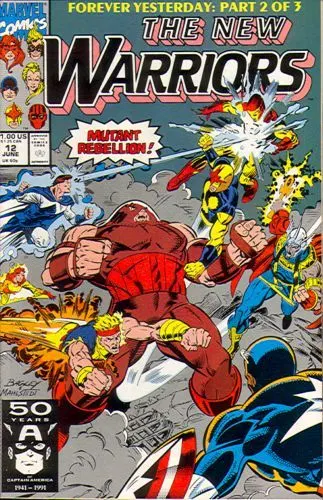 The New Warriors, Vol. 1 #12 Direct Edition comic book cover, 1991