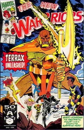 The New Warriors, Vol. 1 #16 Direct Edition comic book cover, 1991