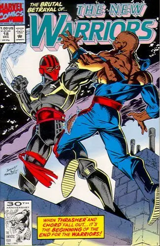 The New Warriors, Vol. 1 #18 Direct Edition comic book cover, 1991