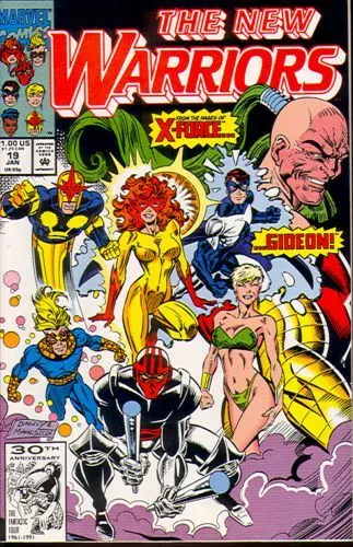 The New Warriors, Vol. 1 #19 Direct Edition comic book cover, 1992