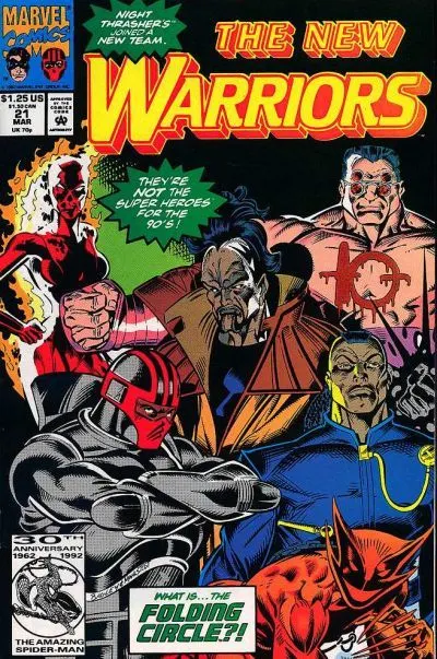The New Warriors, Vol. 1 #21 Direct Edition comic book cover, 1992