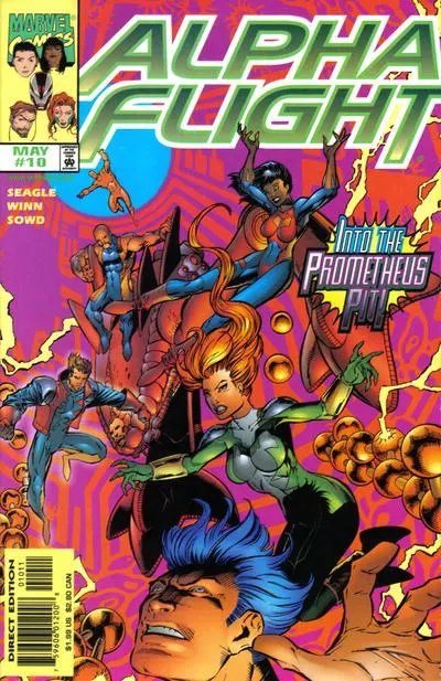 Alpha Flight, Vol. 2 #10 Direct Edition comic book cover, 1998