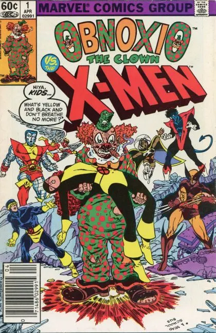 Obnoxio The Clown vs. The X-Men #1 Newsstand Edition comic book cover, 1983