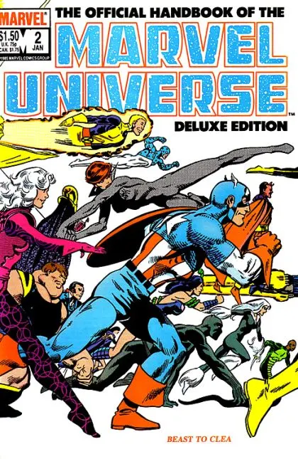 Official Handbook of the Marvel Universe: Deluxe Edition (Vol. 2) #2 Direct Edition comic book cover, 1986