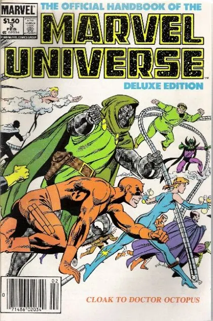 Official Handbook of the Marvel Universe: Deluxe Edition (Vol. 2) #3 Newsstand Edition comic book cover, 1986