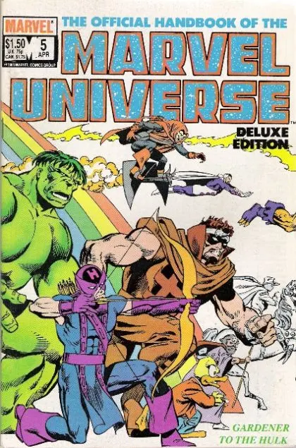 Official Handbook of the Marvel Universe: Deluxe Edition (Vol. 2) #5 Direct Edition comic book cover, 1986