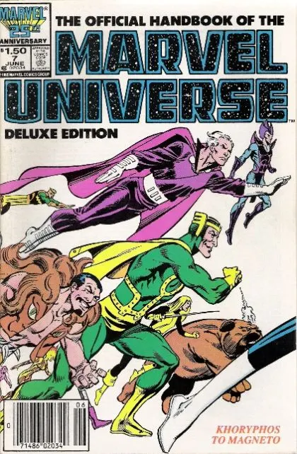 Official Handbook of the Marvel Universe: Deluxe Edition (Vol. 2) #7 Newsstand Edition comic book cover, 1986