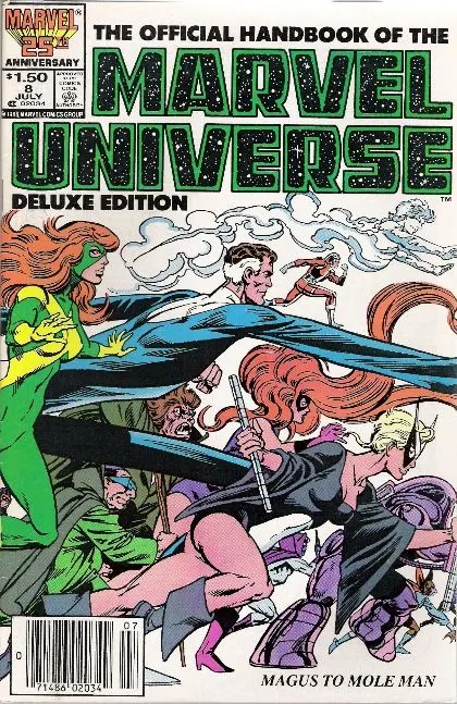 Official Handbook of the Marvel Universe: Deluxe Edition (Vol. 2) #8 Newsstand Edition comic book cover, 1986