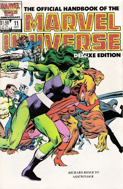 Official Handbook of the Marvel Universe: Deluxe Edition (Vol. 2) #11 Direct Edition comic book cover, 1986