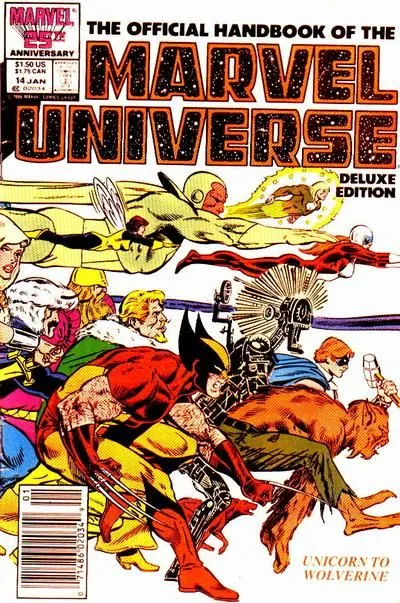 Official Handbook of the Marvel Universe: Deluxe Edition (Vol. 2) #14 Newsstand Edition comic book cover, 1987