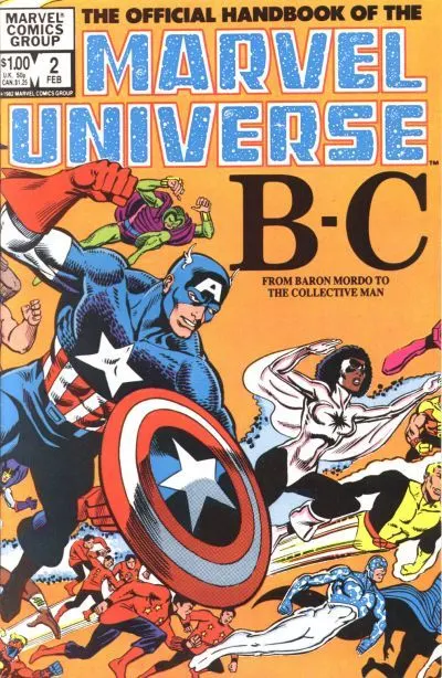 Official Handbook of the Marvel Universe, Vol. 1 #2 Direct Edition comic book cover, 1983