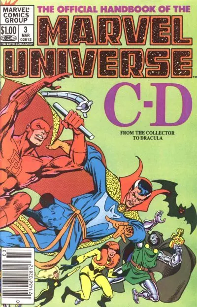 Official Handbook of the Marvel Universe, Vol. 1 #3 Newsstand Edition comic book cover, 1983