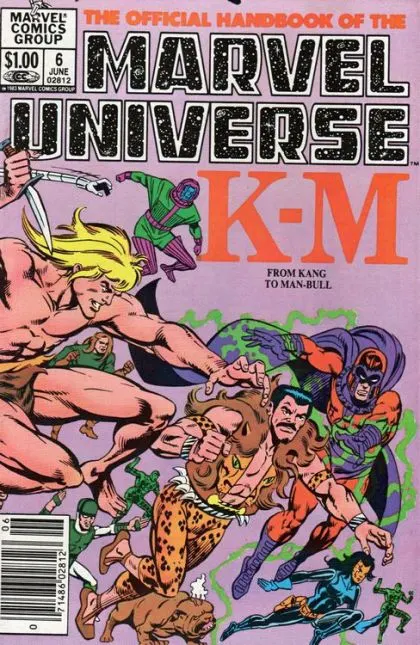 Official Handbook of the Marvel Universe, Vol. 1 #6 Newsstand Edition comic book cover, 1983