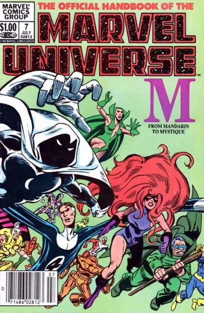 Official Handbook of the Marvel Universe, Vol. 1 #7 Newsstand Edition comic book cover, 1983